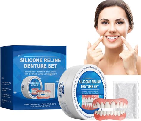 Soft Denture Reline Kit,Silicone Reline Denture Set,Fake Teeth,Denture Silicone Reline Kit ...