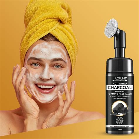 Buy Charcoal and Gold Foaming Face Wash Online | Jaquline USA