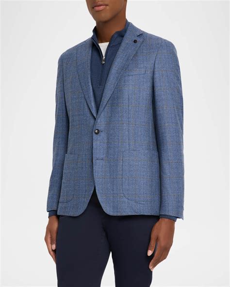 Peter Millar Men's Delrose Windowpane Soft Sport Coat | Neiman Marcus