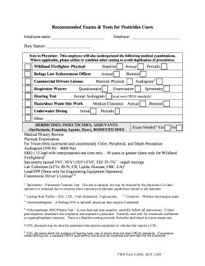 Pesticides Users Medical Exam Form - Blank Fillable Template | Fill Out ...