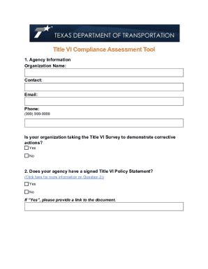 Fillable Online ftp txdot Title VI Compliance Assessment Tool Fax Email ...