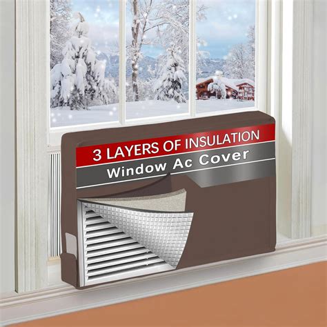 Amazon.com: 17"Lx13"Hx3.5"D Indoor Air Conditioner Cover for Window ...