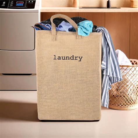 Kuber Industries Jute Fabric 75 LTR Clothes Basket for Dirty Clothes ...
