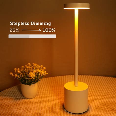 Modern LED Rechargeable Touch Metal Table Lamp with Three Color Option ...