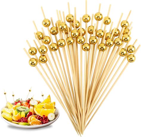 Amazon.com | Cocktail Picks Gold Fancy Toothpicks - 200 Pcs Cocktail ...