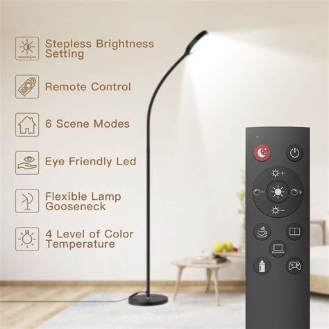 Dodocool Floor Lamp, Remote & Touch Control 2500K-6000K LED Floor Lamp ...