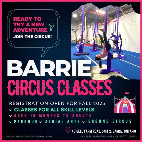 FALL CIRCUS AND PARKOUR PROGRAMS - BARRIE, Barrie Circus School, 11 ...