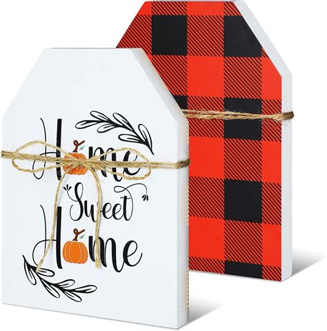 Jetec Farmhouse Home Sweet Home Sign Double-Sided Wooden India | Ubuy