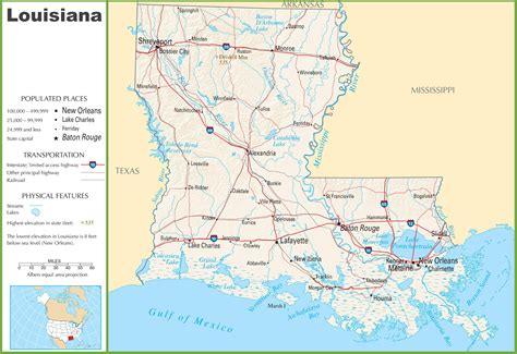 Louisiana highway map - Ontheworldmap.com