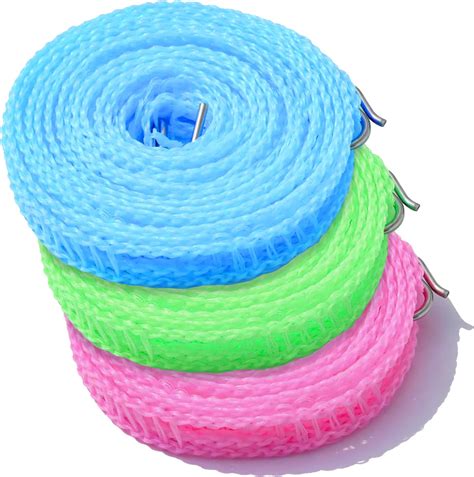 AADYA ALLEY Mala Eka Cloth Drying Rope with Hooks - Elastic Hanging ...