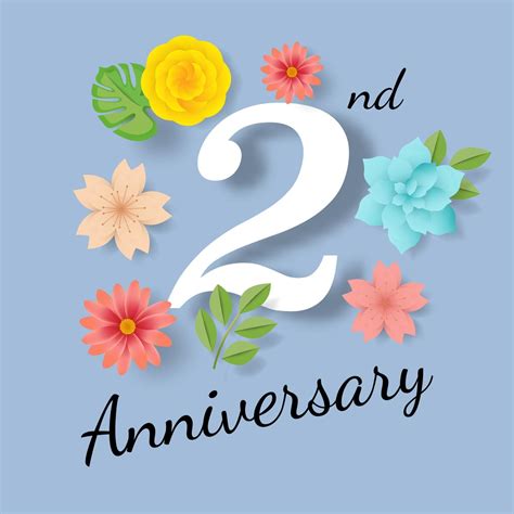 second anniversary card 2289020 Vector Art at Vecteezy