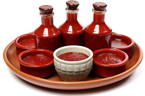Sauces bottle and bowls | Premium AI-generated image