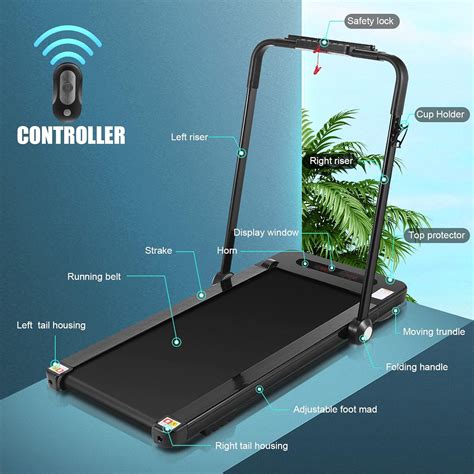 Buy Folding Treadmill 2 in 1 Under-Desk Treadmill 2.25HP Superfit ...