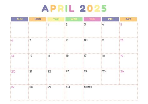 Free Printable April Month Calendar 2025