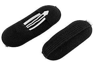 Black Sponge Bump Up Hair Clip Volume (Bun Clips) Puff Maker Pack of 2 ...