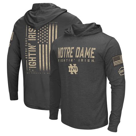 Men's Colosseum Heather Black Notre Dame Fighting Irish Team OHT ...