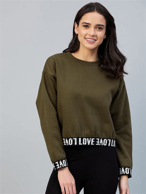 Women's Olive Love Taped Sweatshirt – Stylestone
