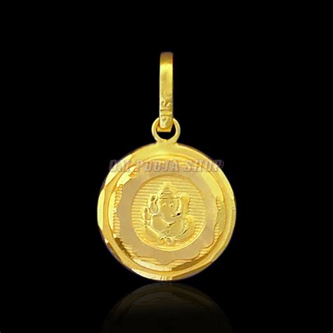 Ganpati Round Chakra Pendant in 22Kt Pure Gold
