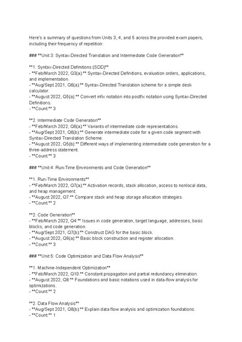 Cd mid 2 imp - erfe - Here’s a summary of questions from Units 3, 4 ...