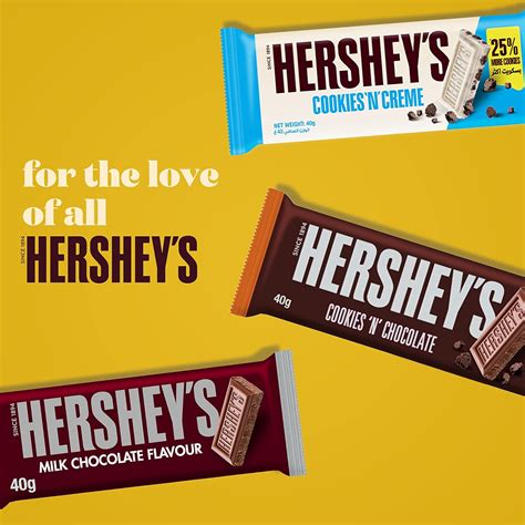 Hershey’s Candy Bar, Cookies ‘n’ Creme Flavour, Value Pack, 4x40 g ...