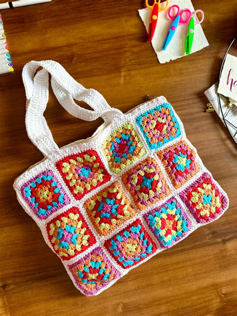 Crochet Granny Square Tote Bag – Rare You