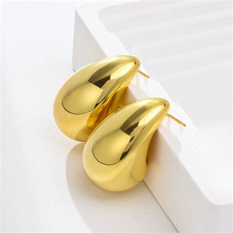 Buy Gold Plated Glossy Chunky Dome Drop Earrings in Bulk at Wholesale ...
