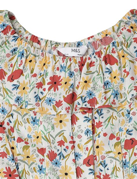 Buy Pure Viscose Floral Round Neck Jumpsuit at Marks & Spencer