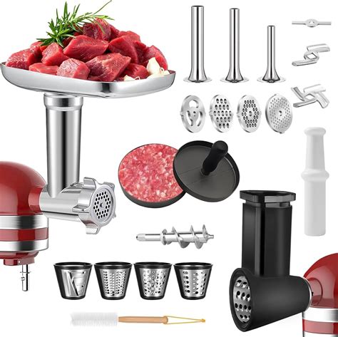 Amazon.com: Meat Grinder&Slicer Shredder Attachments for KitchenAid ...