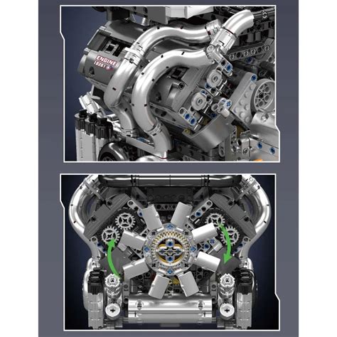 Mould King - 10201 - The Bugatti Chiron V16 Engine - 2024 Pieces ...