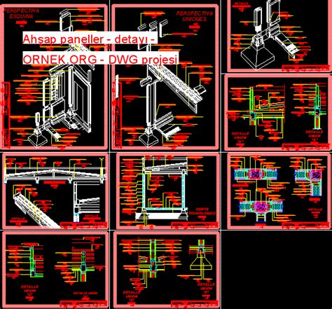 Ahşap paneller - detayı dwg projesi - Autocad Projeler