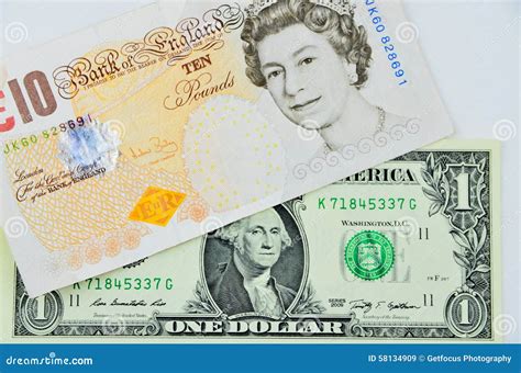 British Pounds and Us Dollars Banknotes Editorial Stock Image - Image ...
