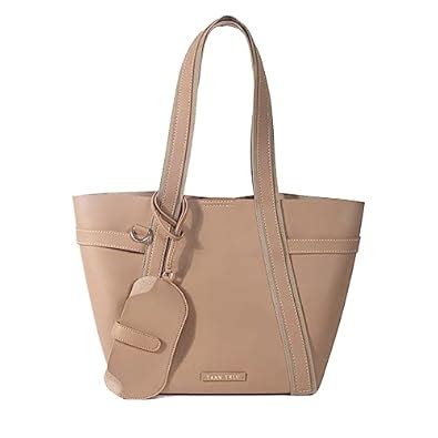 Buy TANN TRIM The Beige Trooper Tote Bags for Women-Vegan Leather ...