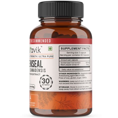 Goldenseal Root Capsules Supplement 600 mg – Vaastavik