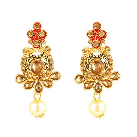 Yellow Chimes Exquisite Kundan Studded Meenakari Work Gold Plated ...