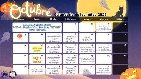 October Calendar of Events - San Juan Memorial Library