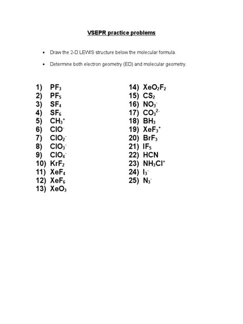 VSEPR Examples and Problems 的图像结果