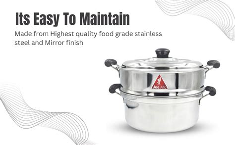 JEE ALTO Stainless Steel 2 Tier Multi Purpose Steamer with Steel Lid (2 ...