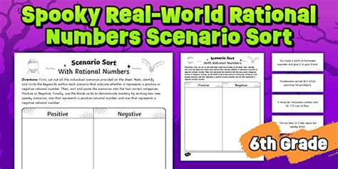 Sixth Grade Spooky Scenario Sort With Rational Numbers