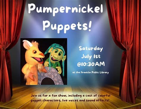 Pumpernickel Puppets!, Franklin Public Library Official Site, 1 July ...