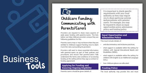 Childcare Funding: Communicating with Parents/Carers