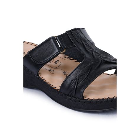 Buy Healers Comfort (Black) Platform Slippers For Women DR-526 By Liberty