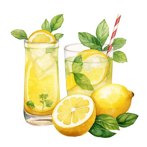 Watercolor Lemonade Clip Art, Watercolor, Hand, Draw PNG Transparent ...