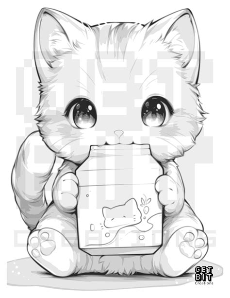 Cute Anime Cat Coloring Pages [2025]