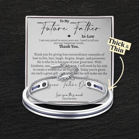Future Father-in-law Gift - Cuff & Box Chain Bracelet Set - Best Father ...