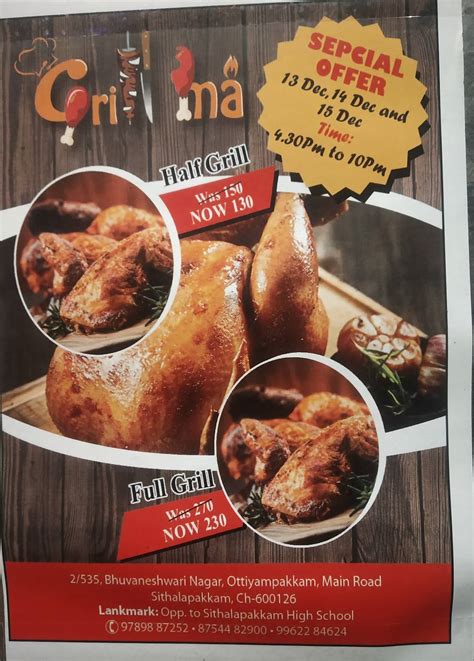 Menu at Grill Ma, Chennai