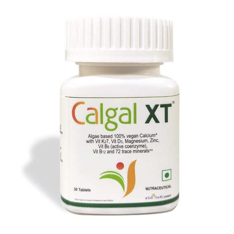 Plant Based Calcium Supplement- Calgal XT with Vitamin K2-7, Vitamin D3 ...