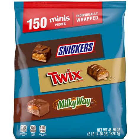 Mars Snickers Twix And Milky Way Minis Chocolate Candy Bars ...