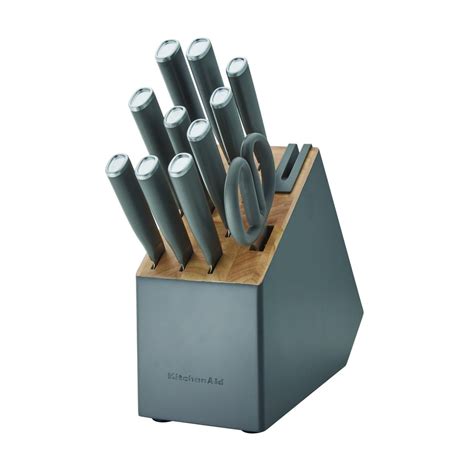 KitchenAid Classic 12-Piece Japanese Steel Knife Block Set with Built ...