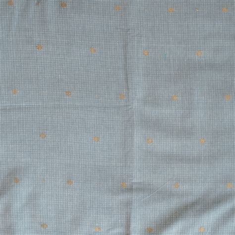 Pure Cotton Handloom Grey With Self Design Checks And Golden Zari Butt ...