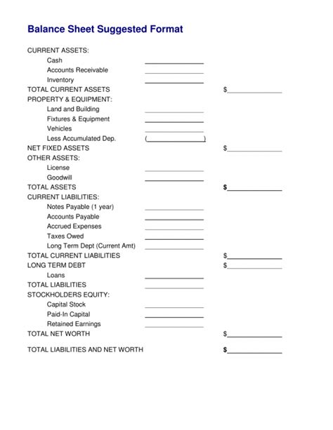 Download Simple Balance Sheet Template | Excel | PDF | RTF | Word ...